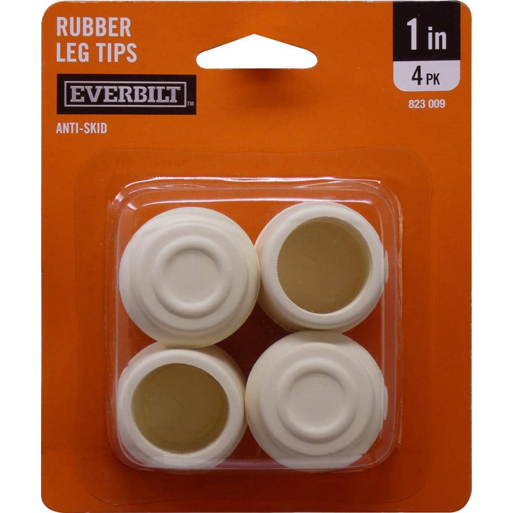 Everbilt 1 In Off White Rubber Leg Tips 4 Per Pack The Home Depot