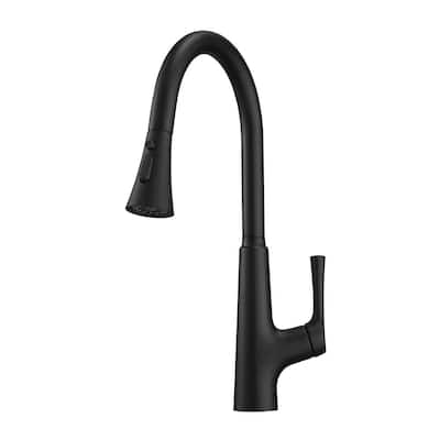 Single Handle Pull Down Sprayer Kitchen Faucet with Sensor in Black