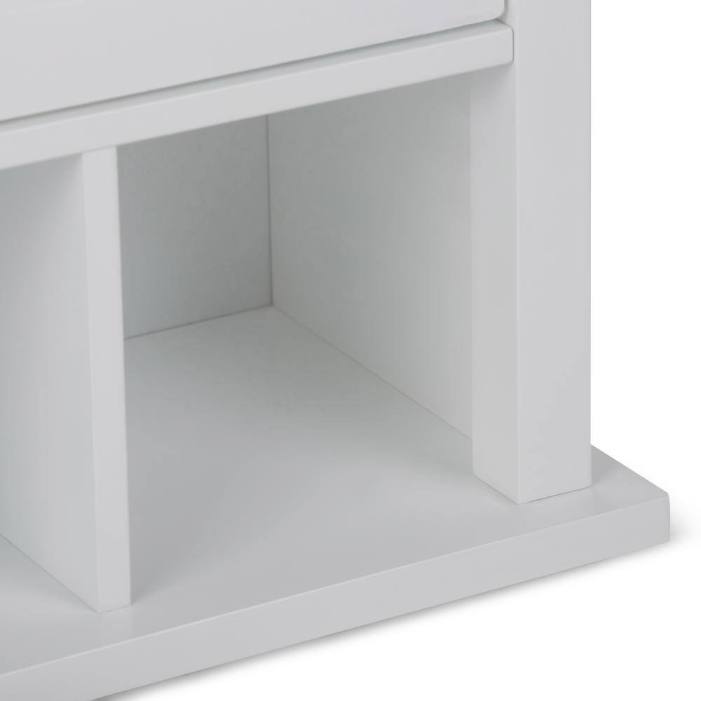 Pure White Rubberwood Bathroom Wall Cabinet with Cubbies