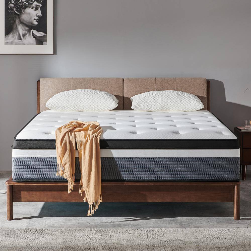 PICCHESS Queen Medium Firm Hybrid Mattress 12 in. Bed-in-a-Box Mattress ...