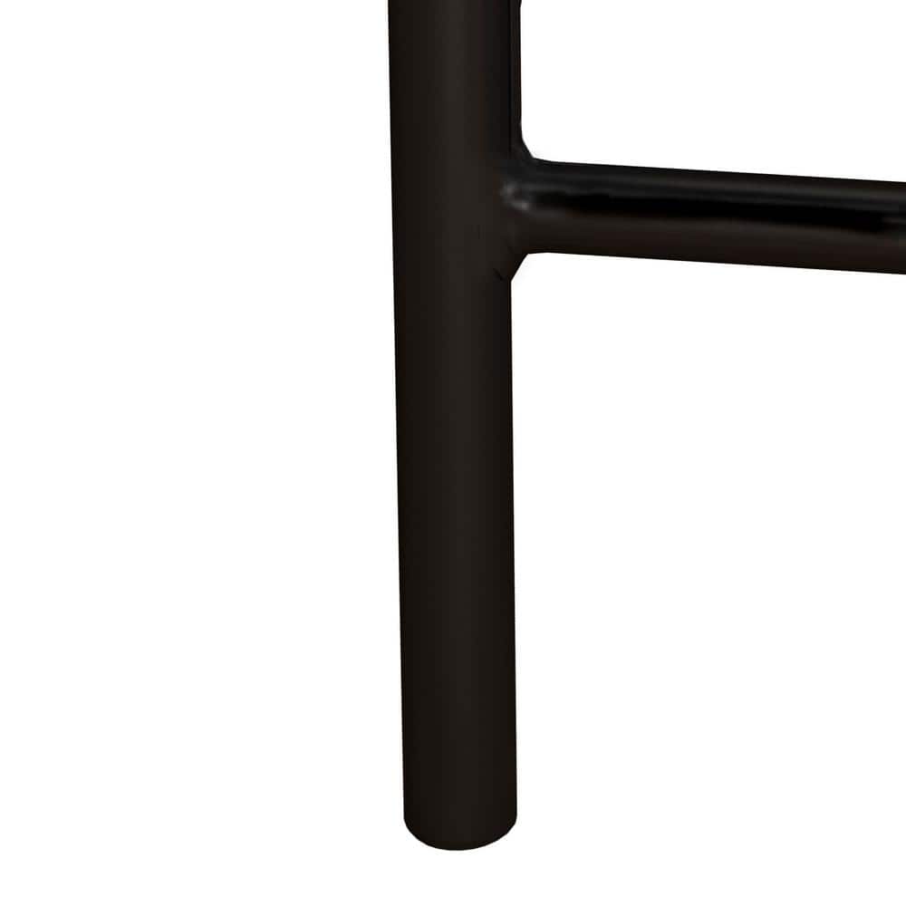 Sleek Satin Black Queen Metal Bed with Arched Spindle Headboard