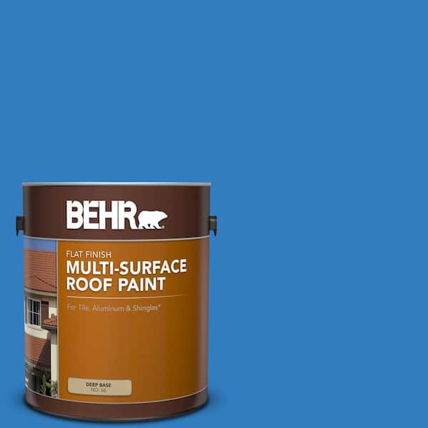 1 gal. #P510-6 Brilliant Blue Flat Multi-Surface Exterior Roof Paint