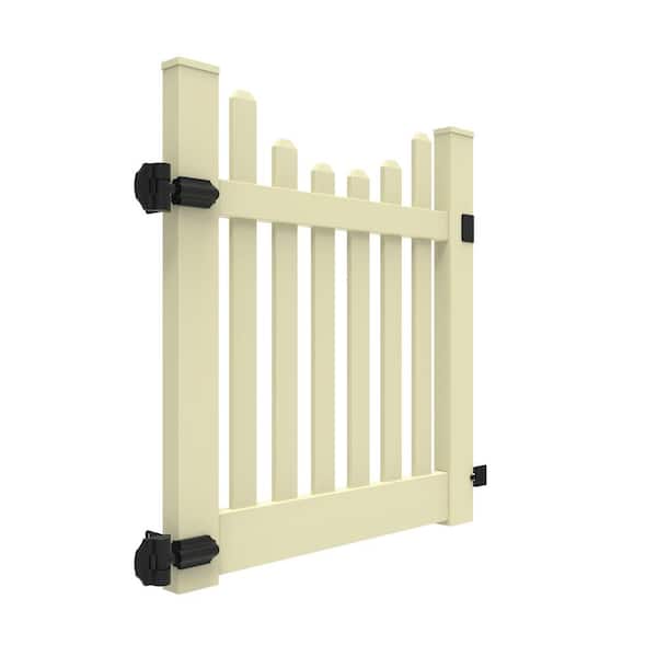 Kettle Scallop 4 ft. W x 4 ft. H Sand Vinyl Un-Assembled Fence Gate