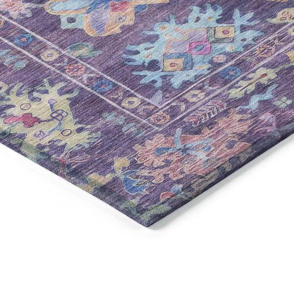 Chantille Machine Washable Indoor/Outdoor Abstract ACN2234 Eggplant 5 ft. x 7 ft. 6 in. Area Rug