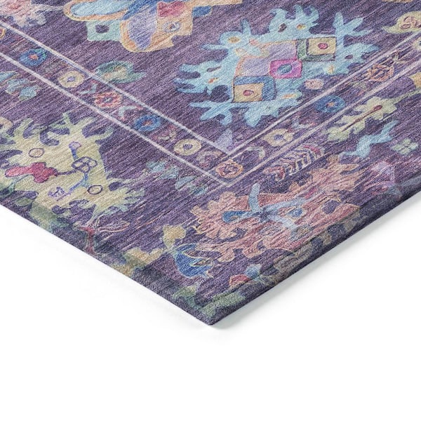 Chantille Machine Washable Indoor/Outdoor Abstract ACN2234 Eggplant 8 ft. x 10 ft. Area Rug