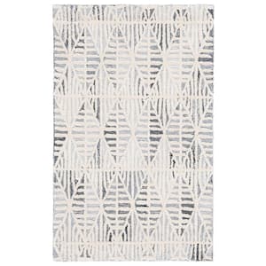Ebony Gray/Ivory Doormat 3 ft. x 5 ft. Diamond Area Rug