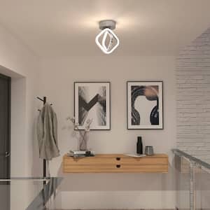 Axel 7 in. 1-Light Modern Chrome Integrated LED Flush Mount Ceiling Light Fixture for Kitchen or Bedroom