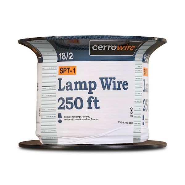 Cerrowire 250 ft. 18/2 White Stranded SPT-1 Copper Lamp Wire