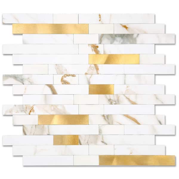Yipscazo Cala Golden Collection 12 in. x 12 in. PVC Peel and Stick Tile (10 sq. ft./10-Sheets)