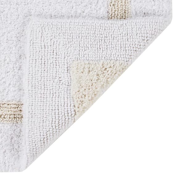Better Trends Hotel Collection White/Ivory 20 in. x 20 in. Contour 100% Cotton Bath Rug