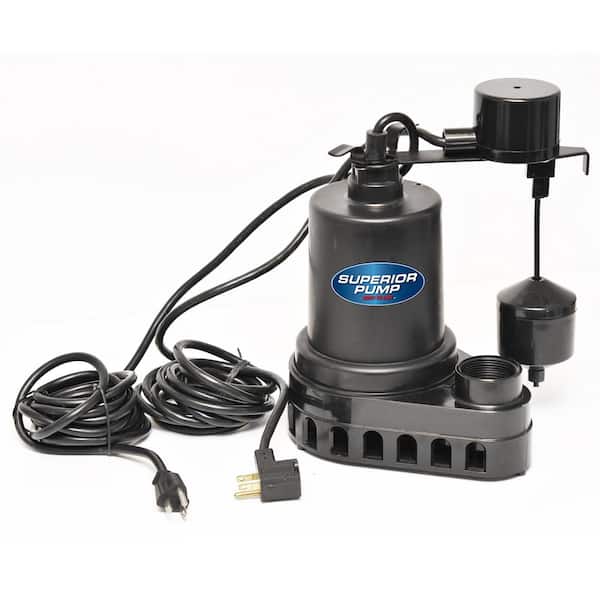 Superior Pump 1/2 HP Submersible Thermoplastic Sump Pump 92572 The Home  Depot