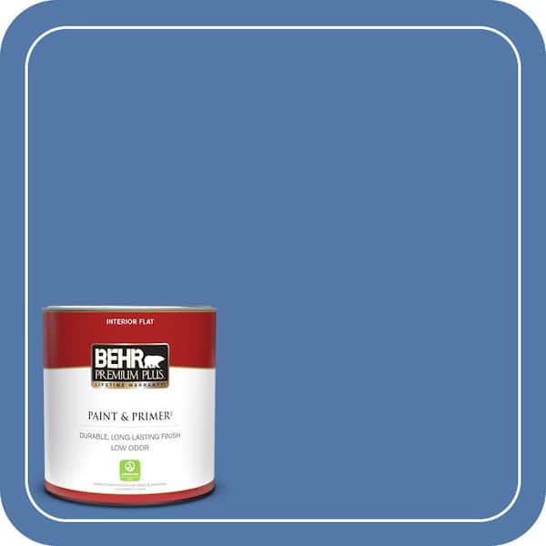 BEHR PREMIUM PLUS 1 qt. Home Decorators Collection #HDC-FL13-6 Baltic Blue Flat Low Odor Interior Paint & Primer