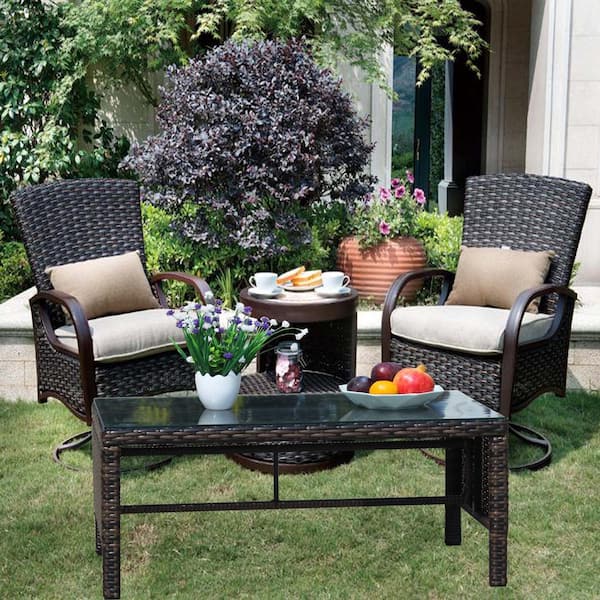Coffee Table Outdoor Rattan Chair Set Outdoor Coffee Tables