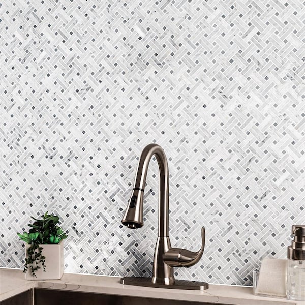 MSI Carrara White Basketweave 13 in. x 13 in. x 0.38 in