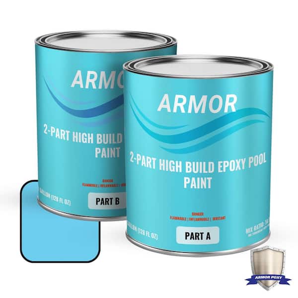 ARMORPOXY 2 Part Epoxy Stain Light Blue Epoxy Pool Paint Exterior Concrete Pool Paint 2 Gal.