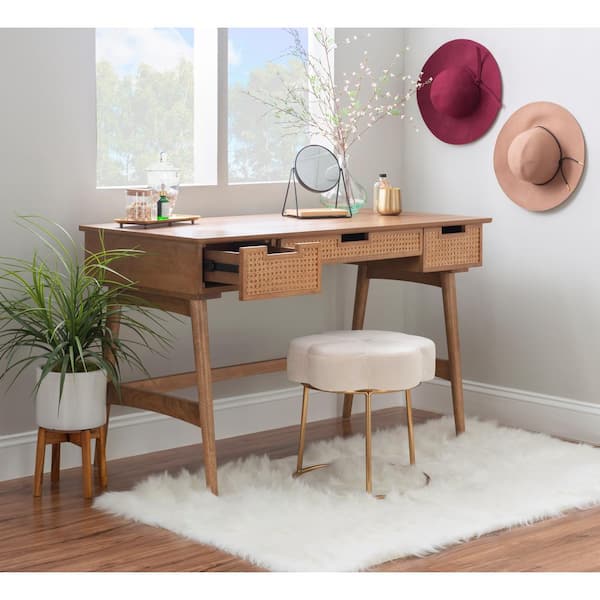 Linon Home Decor Merryn Rattan 50.94 in. W Rectangle Natural Wood