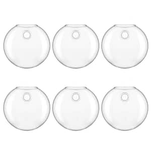 Wall Hanging Glass Planter Oblate Flower Vase for Hydroponics Plants and Living Room Decor (6-Pack)