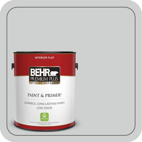 BEHR PREMIUM PLUS 1 gal. #PPH-43 Gray Pearl Flat Low Odor Interior Paint & Primer