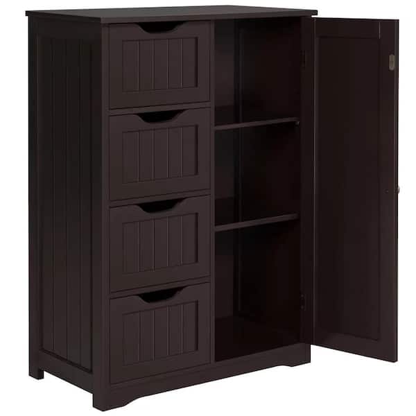 Cubilan 22 in. W x 12 in. D x 32.5 in. H Brown Linen Cabinet Bathroom Storage Cabinet
