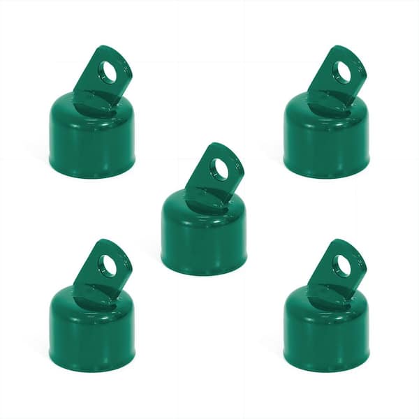 1-5/8 in. Chain Link Fence Green Galvanized Steel Top Rail End Cap (Pack of 5)