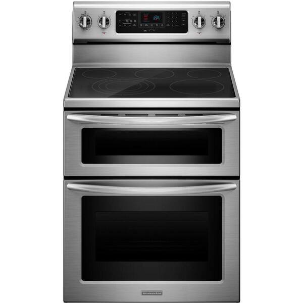KitchenAid Architect Series II 6.7 cu. ft. Double Oven Electric Range with Self-Cleaning Convection Oven in Stainless Steel