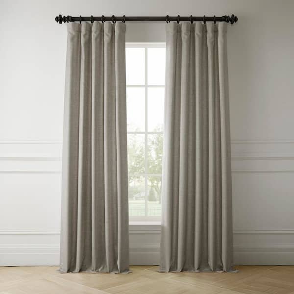 Taupe Grey Solid Rod Pocket Light Filtering Curtain - 50 in. W x 120 in. L (1 Panel)