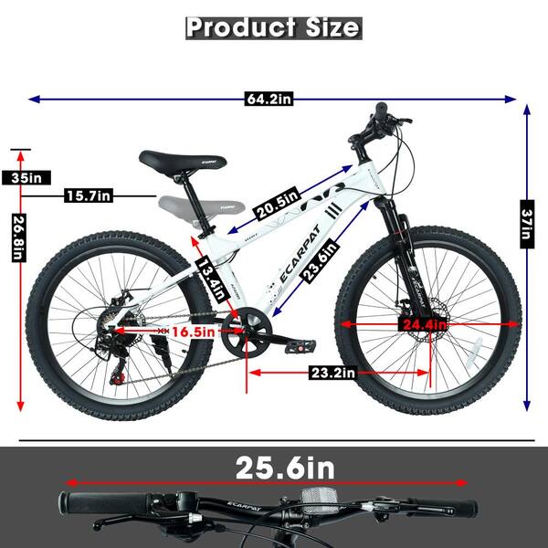 24 inch 21 Speed Mountain Bike with Front Suspension, Dual Disc