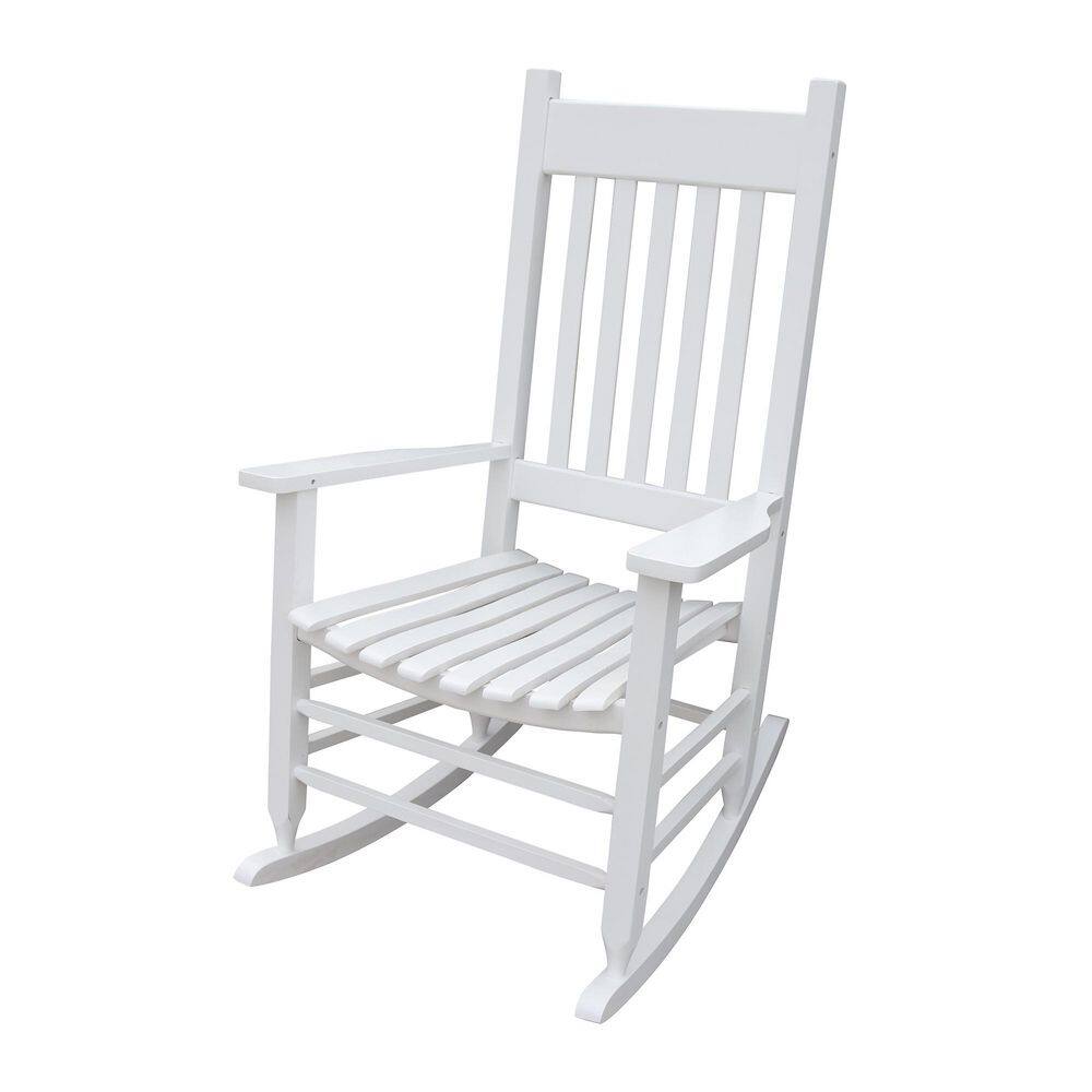 1-Piece White Wood Outdoor Rocking Chair-Seat Width and Height 19 in. price history on PriceWatchPro
