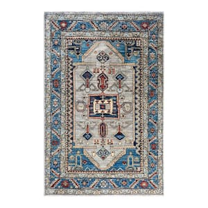 Serapi Gray 4 ft. x 6 ft. Tribal Wool Indoor Area Rug