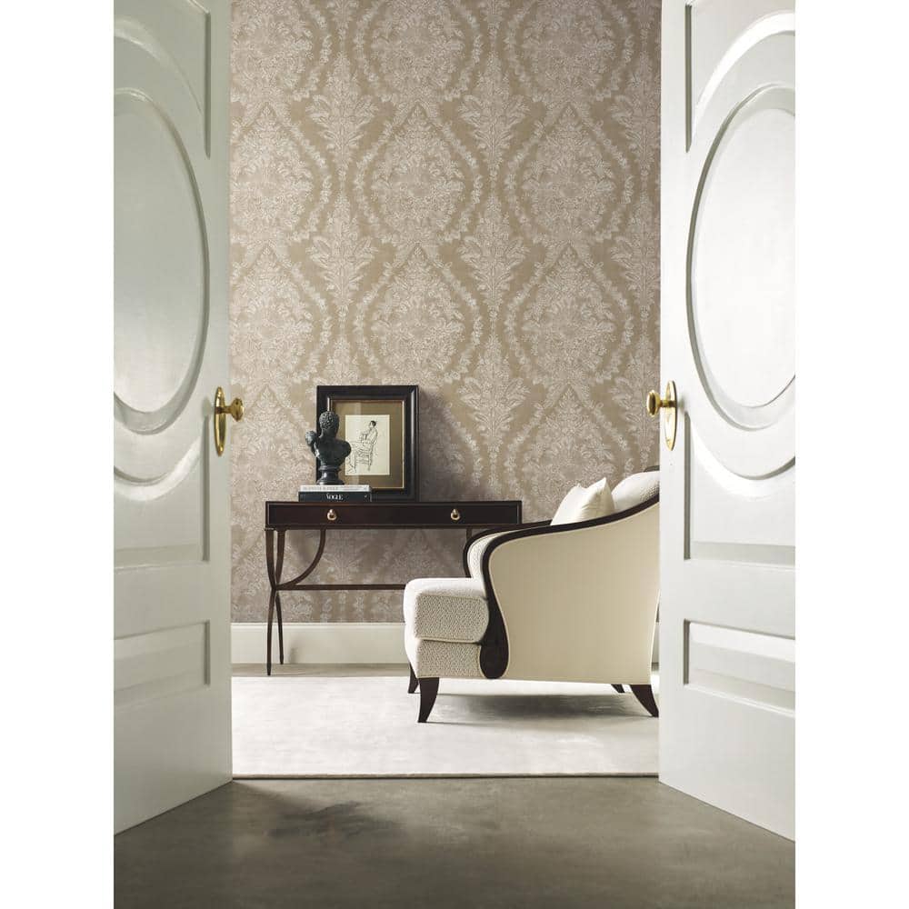Bronze Charleston Damask Non-Pasted Washable Wallpaper