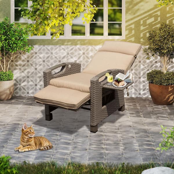 domi outdoor living Domi Outdoor Reclining Chair with Built-In