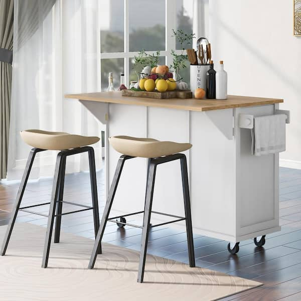 Kitchen cart 2024 with seating