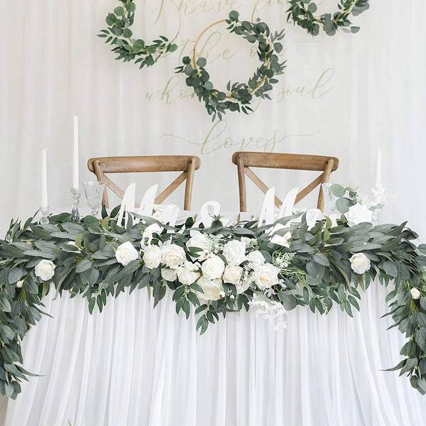 6.5Ft Artificial Greenery Garland Faux Silk Eucalyptus Vine Wreath Wedding Decor 