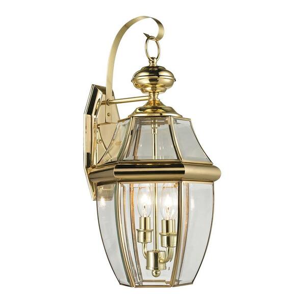 Titan Lighting Ashford 2-Light Outdoor Brass and Gold Sconce