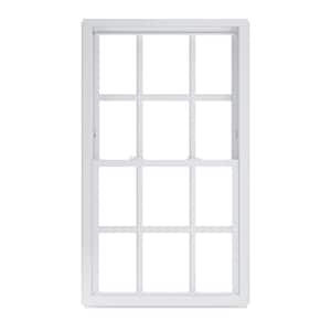 32 in. x 54 in. 50 Series Low-E Argon SC Glass Double Hung White Vinyl Replacement Window with Grids, Screen Incl