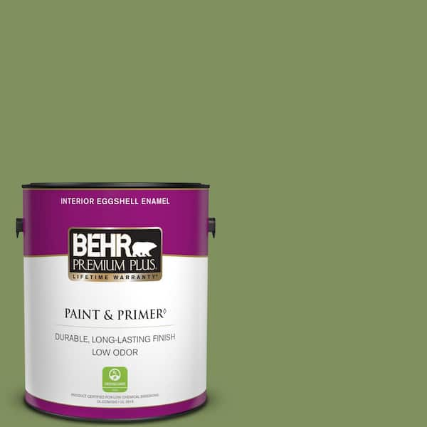 BEHR PREMIUM PLUS 1 gal. #PPU10-03 Green Energy Eggshell Enamel Low Odor Interior Paint & Primer