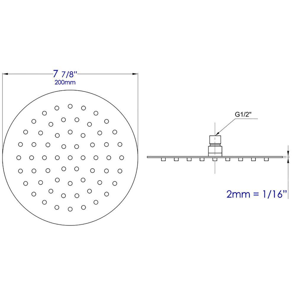 Solid Brushed Stainless Steel Round Rain Shower Head