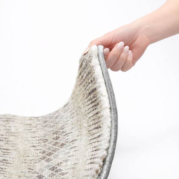 Dream Shag Premium Machine Washable Abstract ADS38 Beige 3 ft. x 4 ft. Area Rug