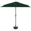 Pure Garden 9ft Half Umbrella with Base, Hunter Green 50-LG1036B