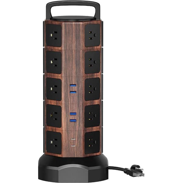 Power Strip Tower Surge Protector 1050J 20 AC Outlets 6 USB Ports, 13A Desktop Electrical Charging Station, 6. 5ft