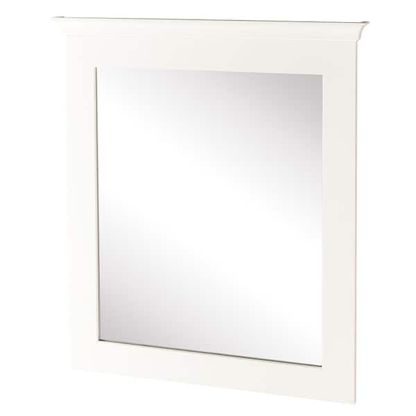 Home Decorators Collection Creeley 30 in. W x 34 in. H Single Framed Wall Mirror in Classic White