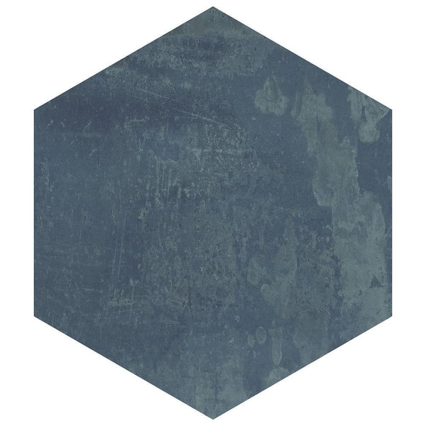 Merola Tile Argillos Hex Deep Blue 21 in. x 24 in. Porcelain Floor and Wall Tile (10.2 sq. ft. /Case) FZT24XADB