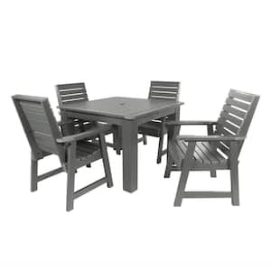 Weatherly Coastal Teak 5-Piece Recycled Plastic Square Outdoor Dining Set