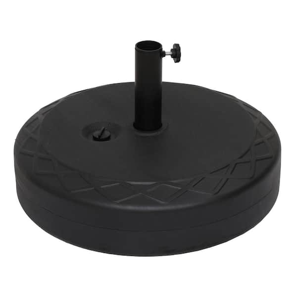 Clihome 22 in. HDPE Patio Umbrella Base Premium Round Umbrella Base in Black Suitable for 1.49 in./1.9 in. Dia Umbrella Pole
