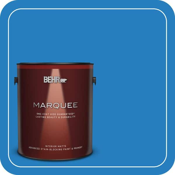 BEHR MARQUEE 1 gal. #P510-6 Brilliant Blue Matte Interior Paint & Primer