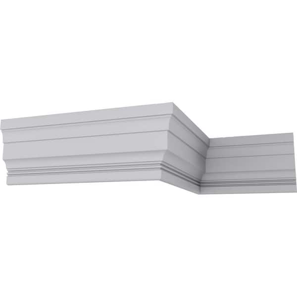 Ekena Millwork 3-5/8 in. x 11-7/8 in. x 94-1/2 in. Polyurethane Standard Crown Moulding