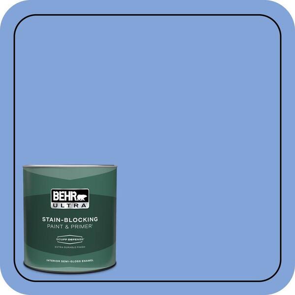 BEHR ULTRA 1 qt. #P530-4 Periwinkle Extra Durable Semi-Gloss Enamel Interior Paint & Primer