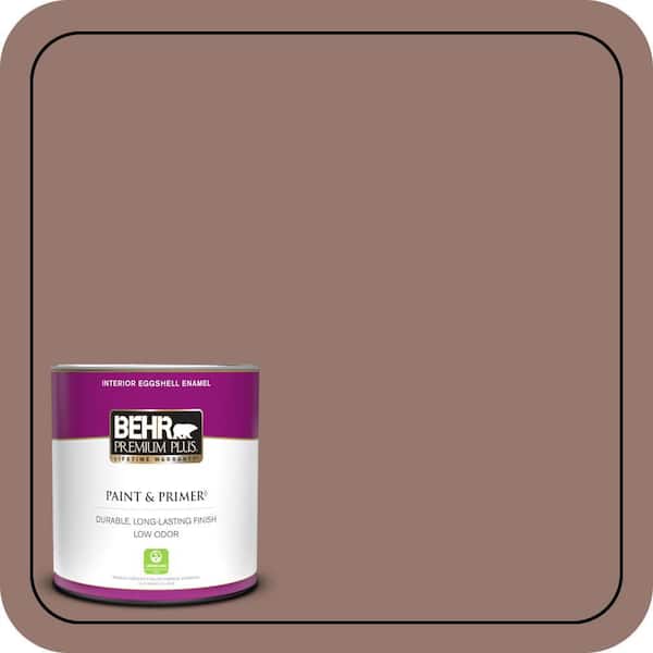 BEHR PREMIUM PLUS 1 qt. #N160-5 Chocolate Delight Eggshell Enamel Low Odor Interior Paint & Primer