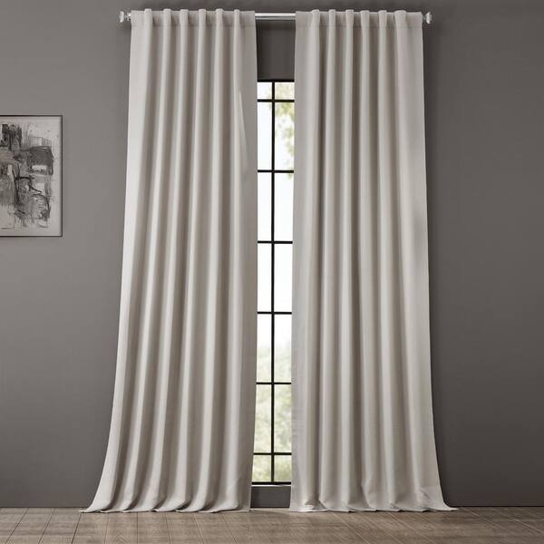 Exclusive Fabrics & Furnishings Alabaster Beige Rod Pocket Blackout Curtain - 50 in. W x 108 in. L