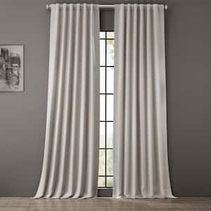 Alabaster Beige Polyester Room Darkening Curtain - 50 in. W x 108 in. L Rod Pocket with Back Tab Single Curtain Panel